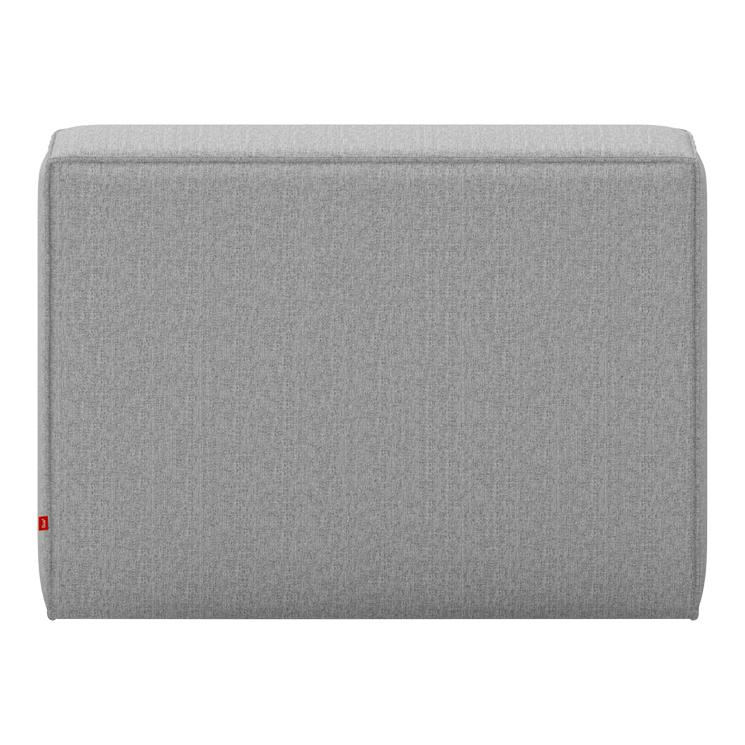 Gray upholstered storage ottoman with a smooth, textured fabric finish, featuring clean lines and minimal design.