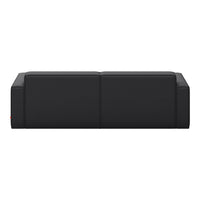 Black minimalist sofa with a smooth, sleek design and clean lines, perfect for modern interiors.