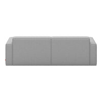 Gray two-seater sofa with a minimalist design and subtle texture, perfect for modern living spaces.