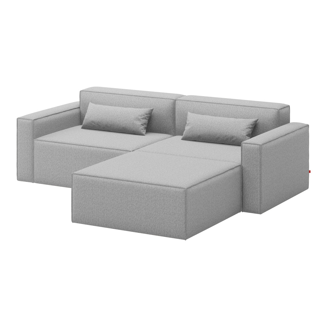 Modern gray sectional sofa with clean lines and subtle texture, featuring matching cushions for a cohesive look.