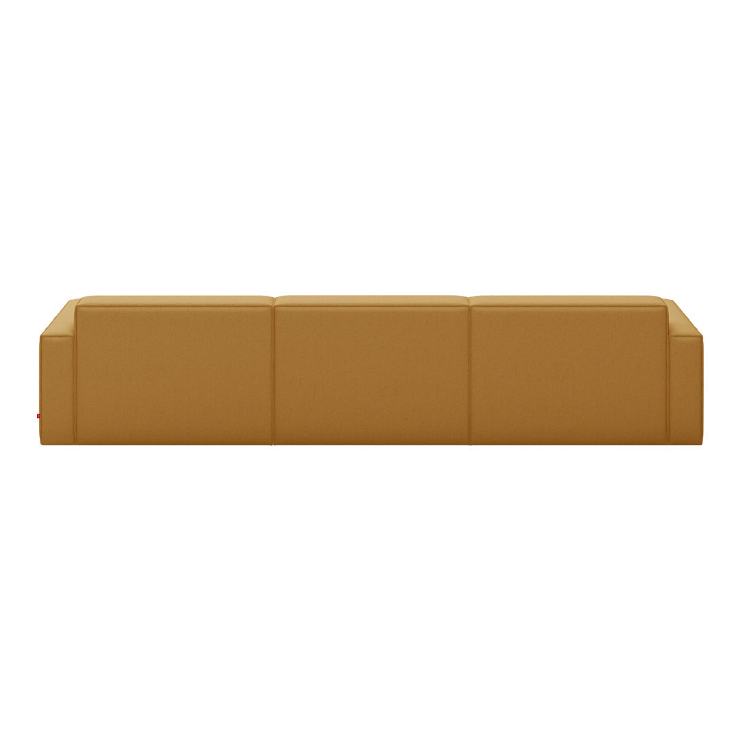 Modern tan sofa with a sleek, minimalist design and smooth, monochromatic finish. Perfect for contemporary spaces.
