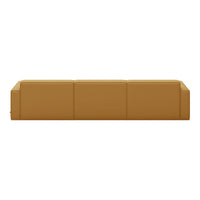 Modern tan sofa with a sleek, minimalist design and smooth, monochromatic finish. Perfect for contemporary spaces.