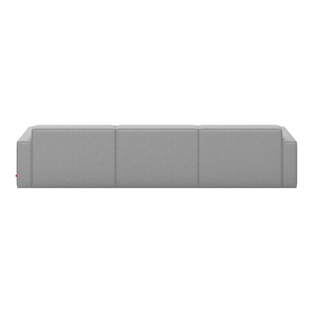 Modern gray sofa with a sleek, minimalist design and subtle texture, perfect for contemporary decor.