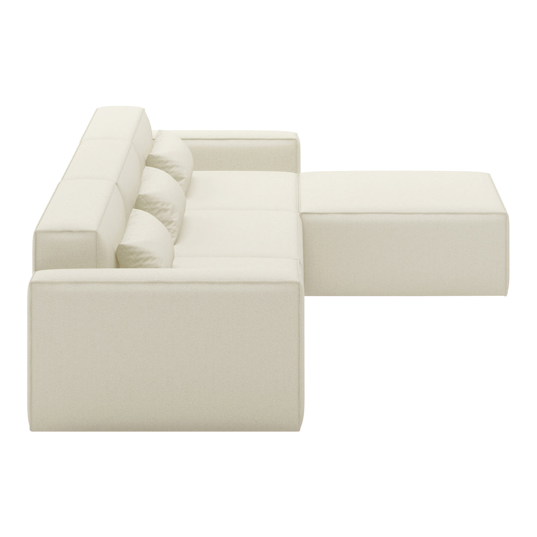 Modern white leather sofa with clean lines and subtle texture. Perfect for minimalist decor.