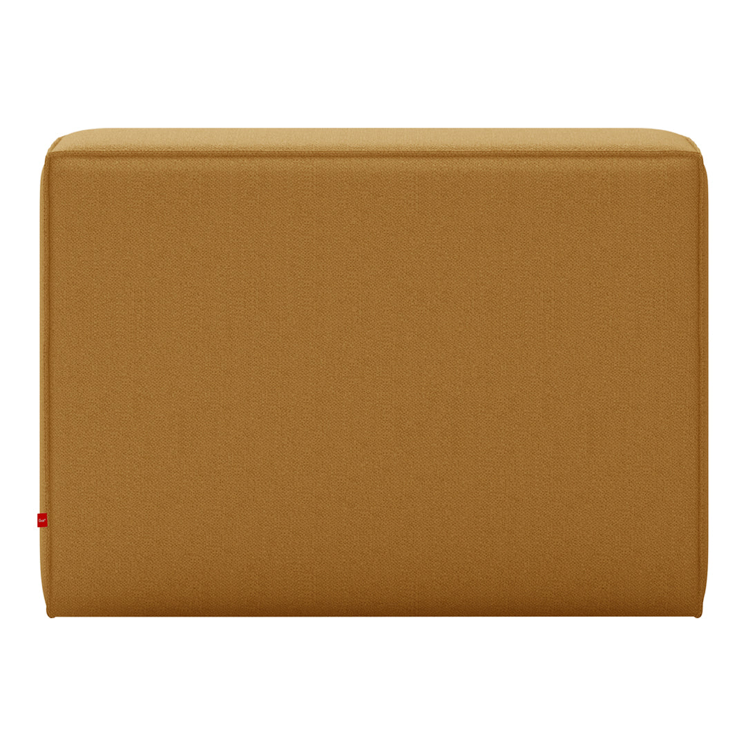 Rust-colored upholstered headboard with a smooth, solid texture, ideal for modern home decor.