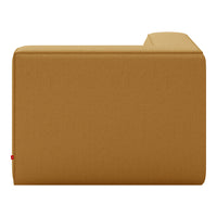 "Solid mustard yellow upholstery with a clean, modern design. Cozy and contemporary for any living space."