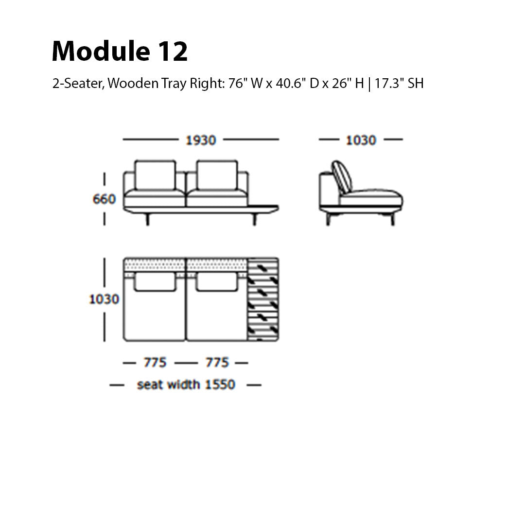 ALT text: "Sofa design featuring neutral tones with a patterned fabric and wooden accents, ideal for modern interiors."