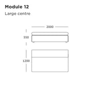 "Large center module in sleek, minimalist design with clean lines and neutral colors."