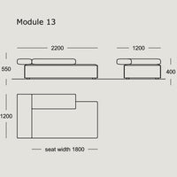 "Modular sofa design featuring a sleek, modern style with a neutral color palette and minimalistic lines."