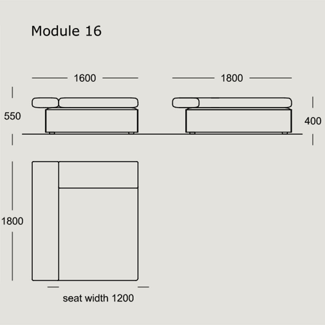 Sleek modular sofa design with clean lines and a modern monochrome color palette. Ideal for contemporary spaces.