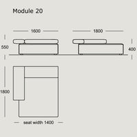 "Neutral gray modular sofa design with simple lines and a modern aesthetic."