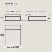"Modular sofa in sleek gray with minimalist design and clean lines, perfect for modern interiors."