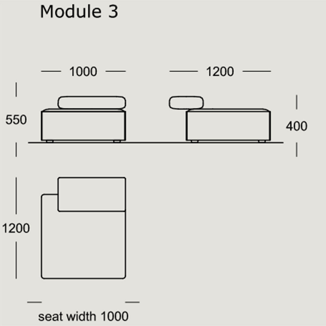 "Modular sofa design with clean lines and minimalist style in soft neutral tones, perfect for modern living spaces."