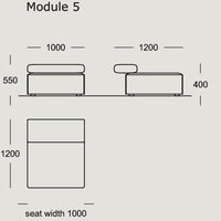 "Modular sofa design with a sleek, modern style, featuring a clean, understated pattern in neutral tones."