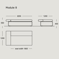 "Simple line drawing of a modern couch with a sleek design, featuring neutral colors and minimalistic patterns."