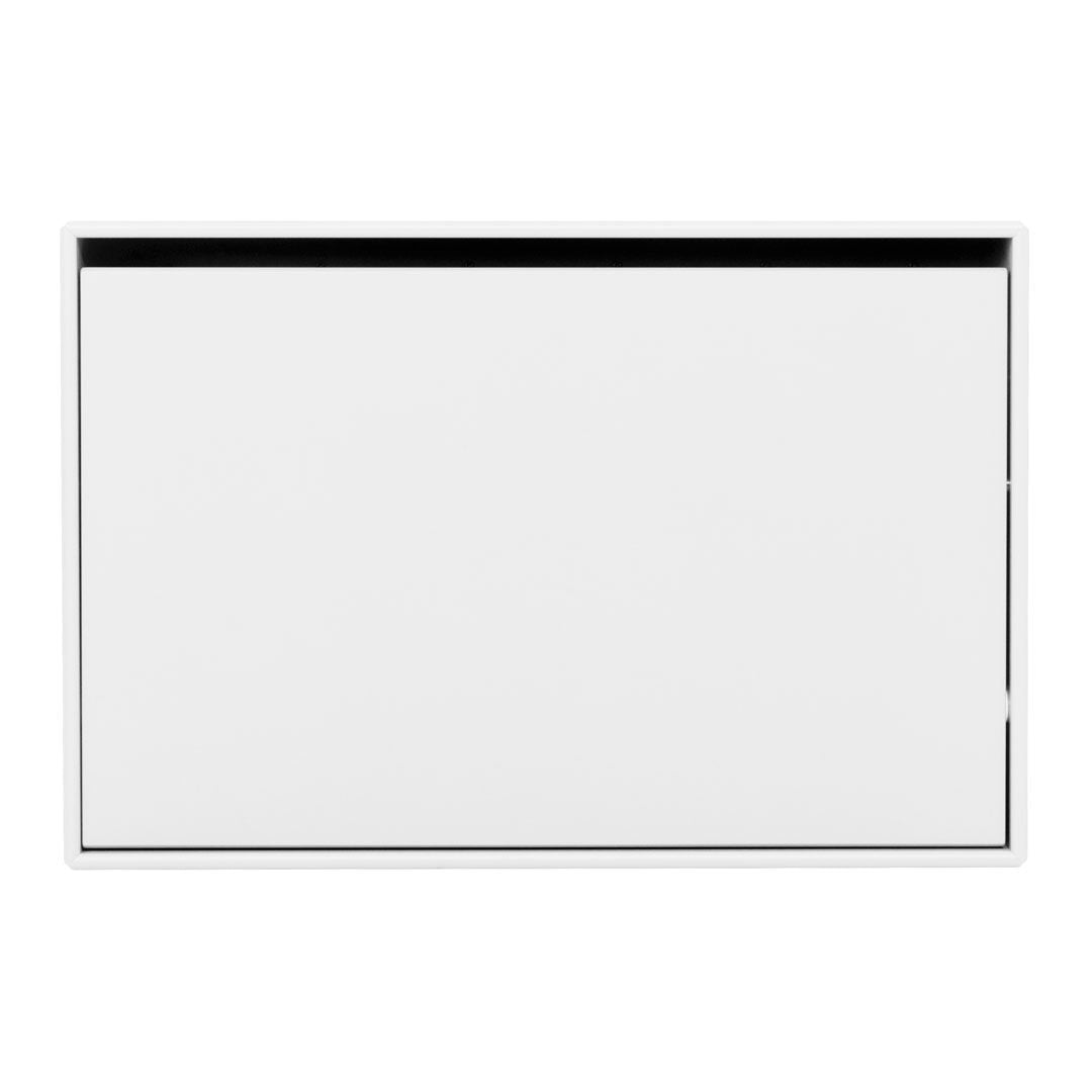 "White rectangular panel with a sleek black top border, modern minimalist design."