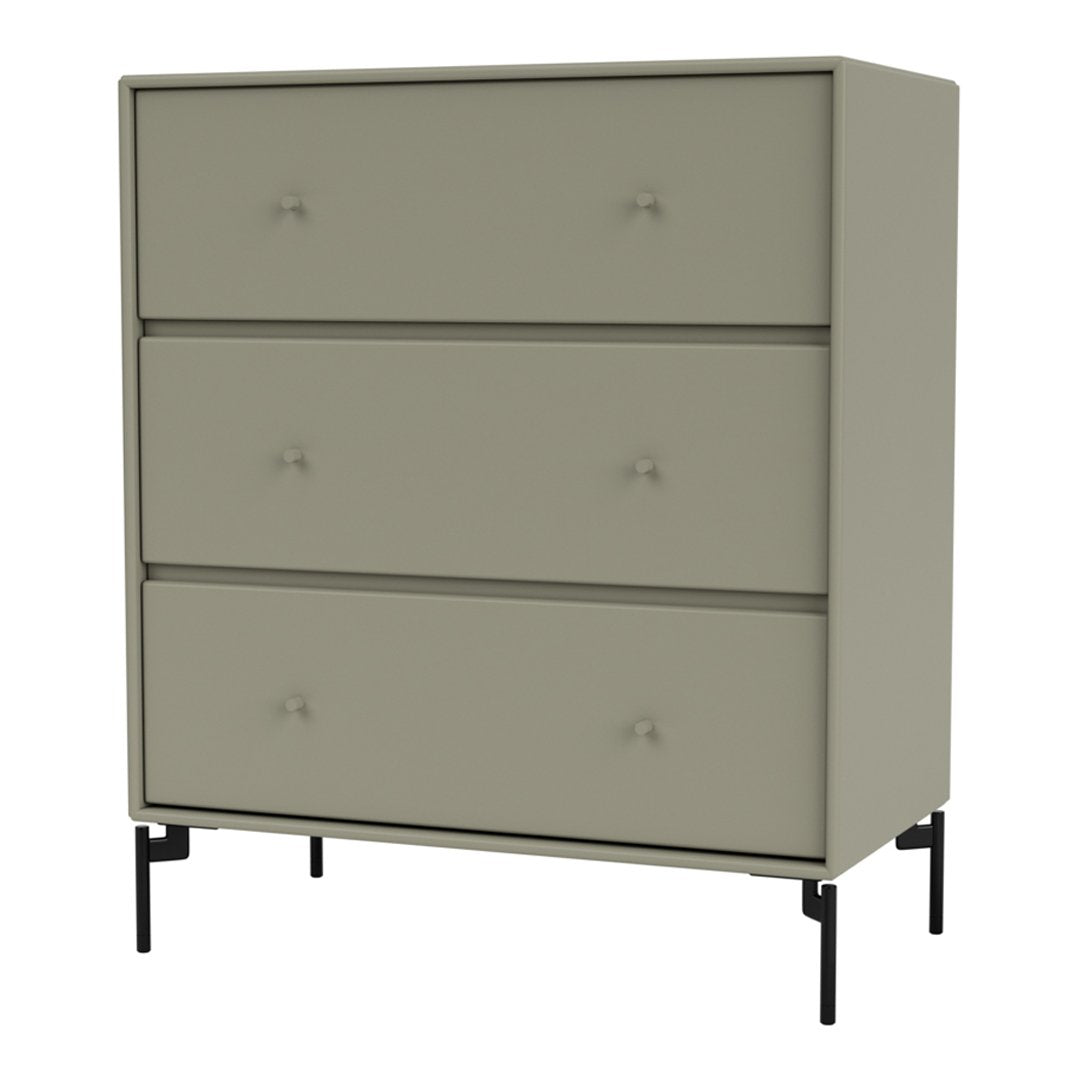 Stylish light gray dresser with smooth, matte finish and minimalist design features. Ideal for modern decor.