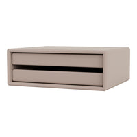Neutral beige storage drawer with a smooth finish and minimalistic design. Perfect for modern decor.