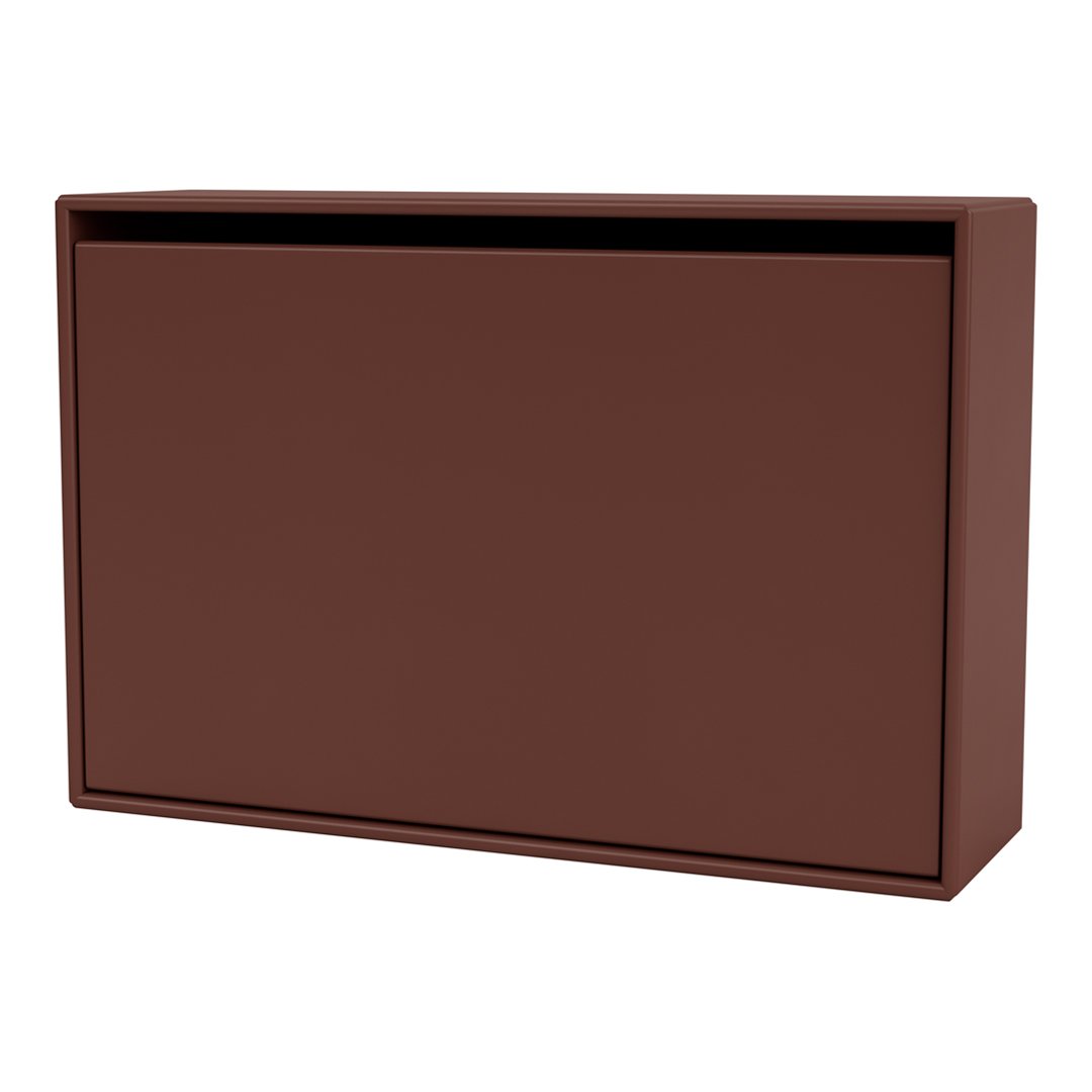 Brown rectangular storage box with a smooth, matte finish, featuring a simple, modern design.