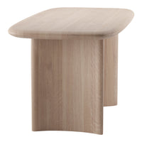 Light oak side table with a smooth finish and soft, rounded edges, showcasing natural wood grain patterns.