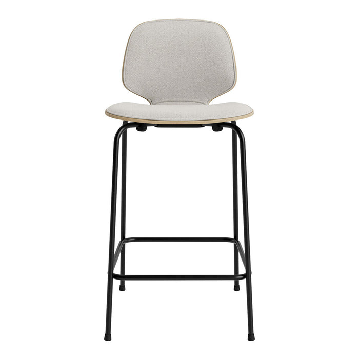 My Chair Bar/Counter Stool - Black Metal Base - Front Upholstered