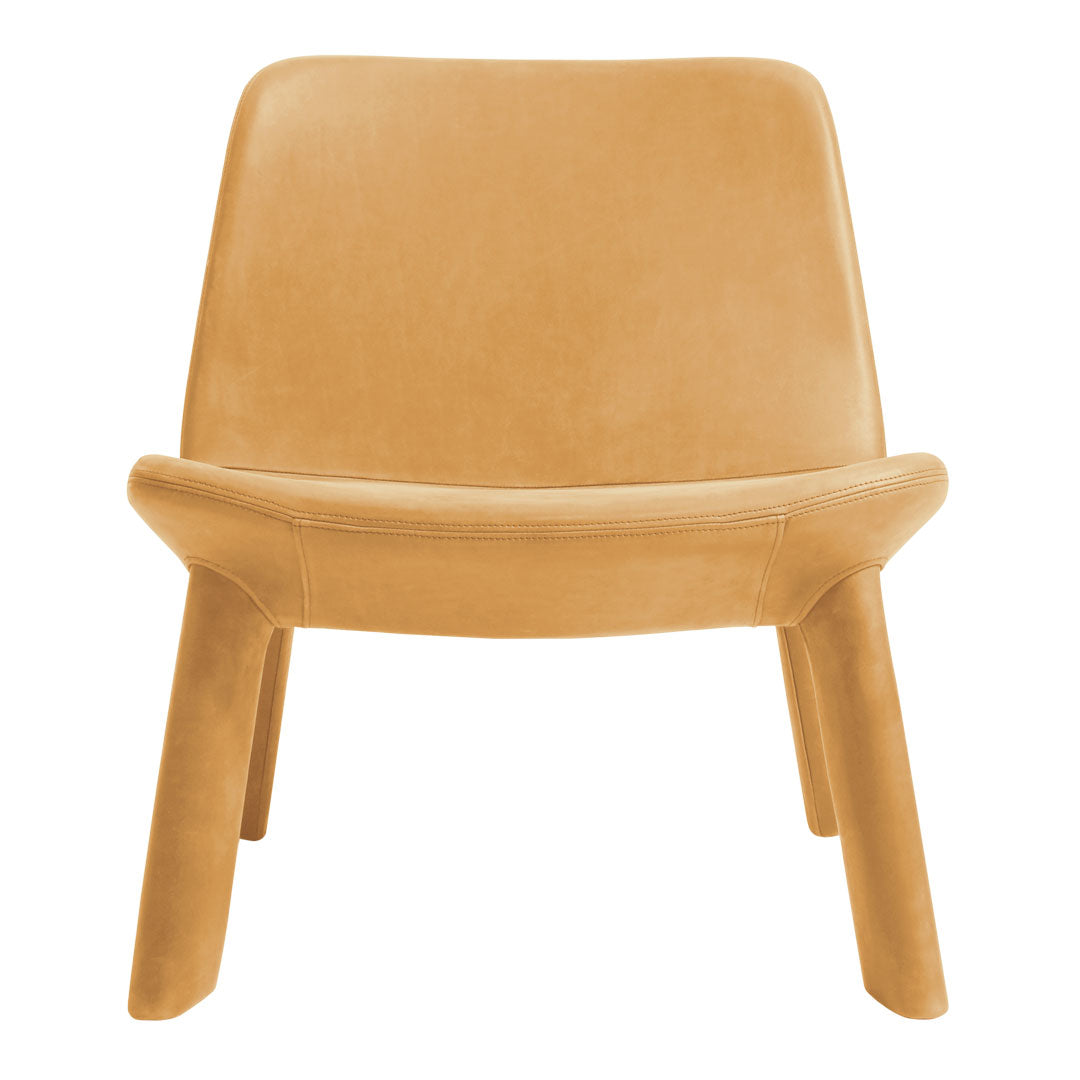 Stylish mustard yellow chair with a smooth, contemporary design and minimalist lines. Perfect for modern interiors.