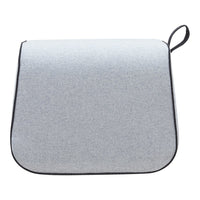 Gray textured fabric seat cushion with black trim and a convenient handle. Perfect for comfort and style.