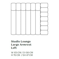 Patterned large armrest in soft neutral tones, featuring smooth curves and sleek design, perfect for modern lounging.
