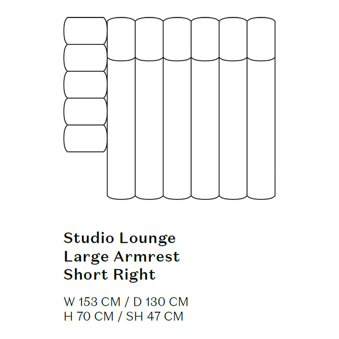 Stylish studio lounge sectional in a modern design with a smooth, neutral palette and subtle textures.