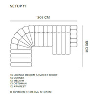 "Corner sofa design featuring soft beige fabric with smooth, rounded cushions and no visible patterns."