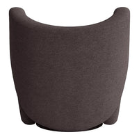 Curved, modern chair in a rich, dark gray fabric with a smooth, minimalist texture. Perfect for contemporary interiors.