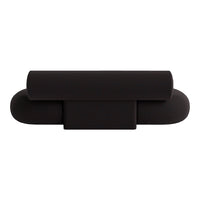 Sleek black design with smooth matte finish and rounded edges, perfect for modern decor.