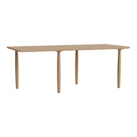 Light wood dining table with a smooth finish and simple, modern design. Ideal for contemporary interiors.