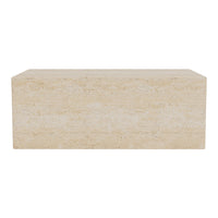Beige rectangular block with a smooth texture and subtle natural stone pattern. Perfect for minimalist decor.