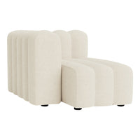 Curved cream-colored modular sofa with a textured pattern, perfect for modern living spaces.