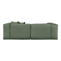Green textured sofa with a minimalist design and soft fabric, perfect for modern home decor.
