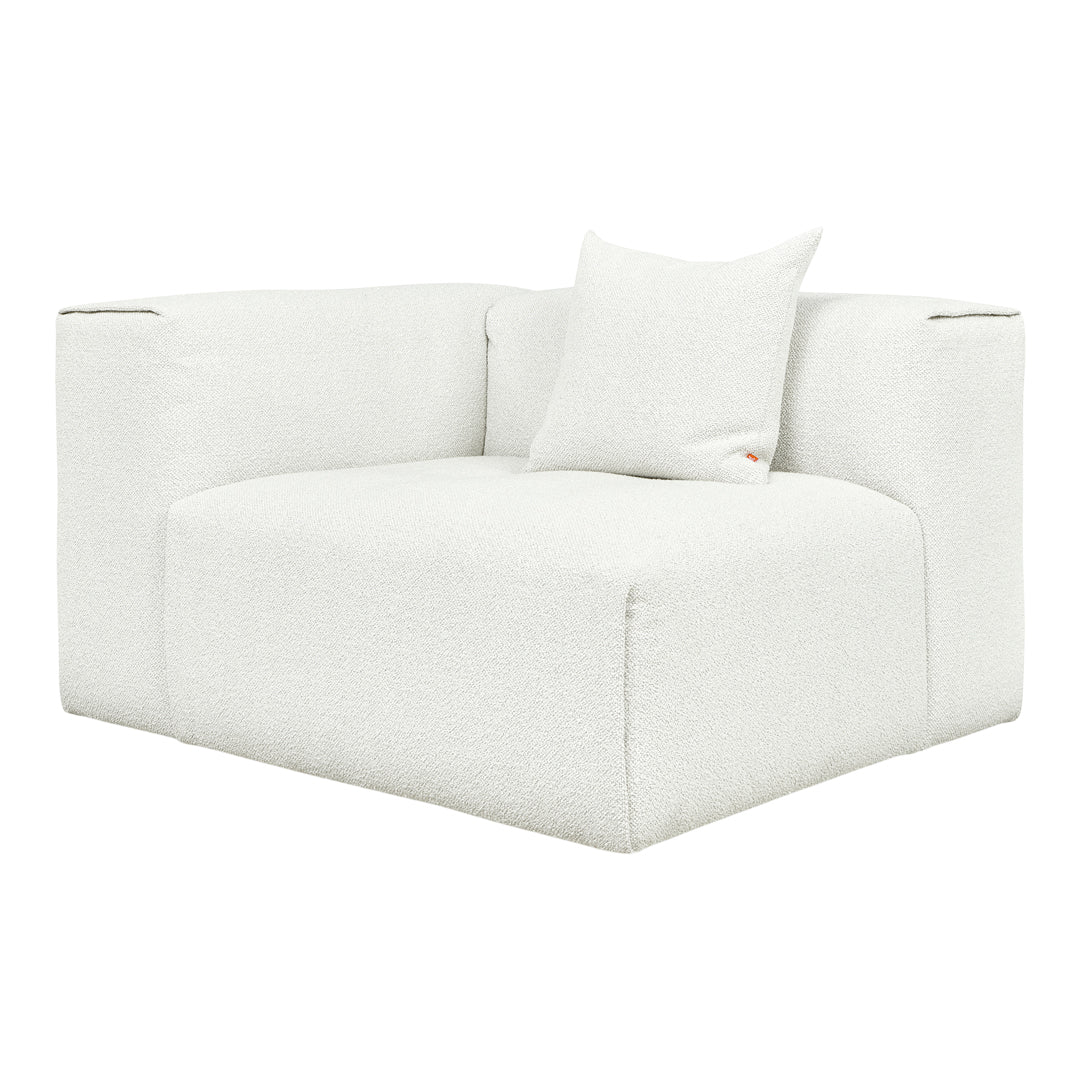 Textured white oversized lounge chair with a matching cushion. Ideal for modern, minimalist decor.