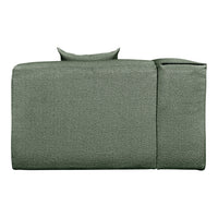 Muted green textured sofa with subtle patterned fabric and a sleek design. Perfect for modern interiors.