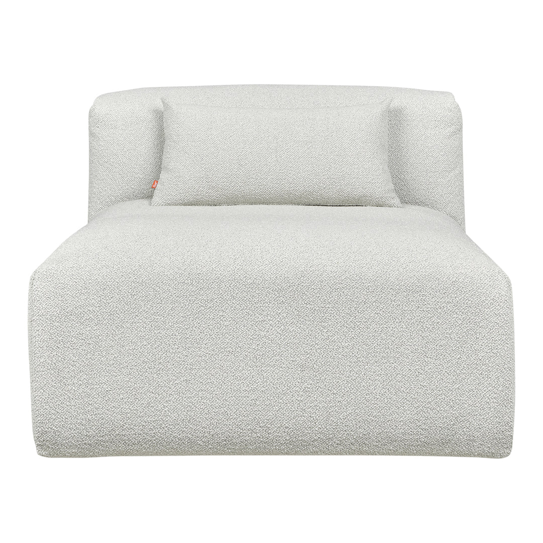 Light gray sofa with textured pattern and matching pillow, perfect for a modern, minimalist interior design.