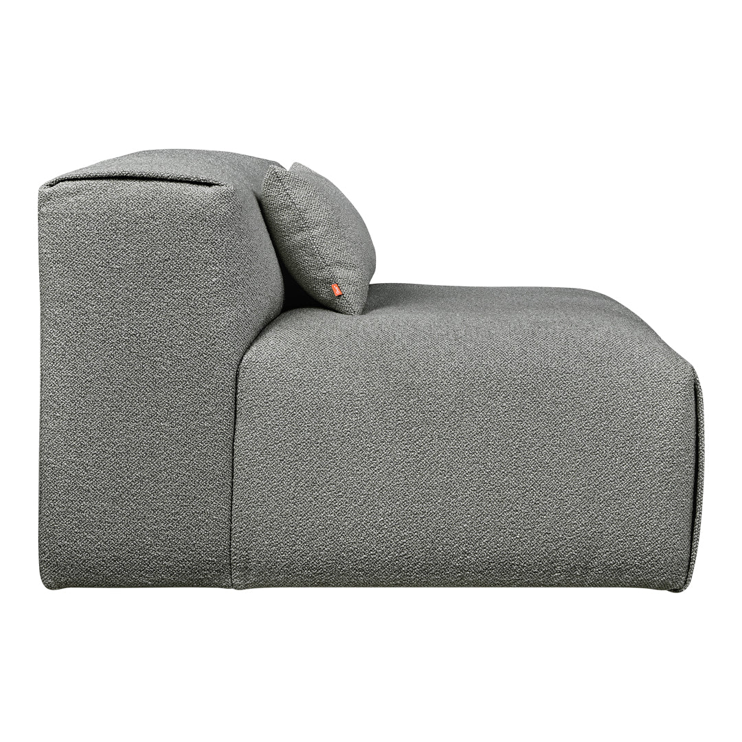 Gray textured sofa with a simple pattern and matching pillow, perfect for modern decor.