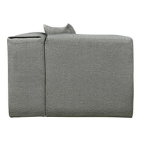 Gray textured couch with a subtle pattern, featuring a modern and minimalist design for stylish interiors.