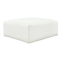White textured pouf with a soft finish, perfect for modern decor. Ideal for living rooms or cozy spaces.