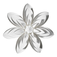 Elegant white floral design with layered petal patterns, showcasing a glossy finish and intricate detailing.