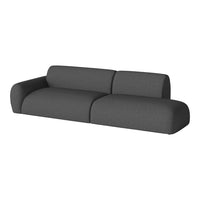 Modern charcoal gray sofa with sleek, minimalist design and soft, textured fabric. Perfect for any contemporary space.