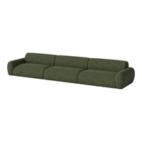 Modern green sofa with subtle textured pattern, perfect for adding style to any living space.