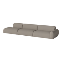 Beige modular sofa with smooth, seamless curves and a contemporary design, perfect for modern interiors.