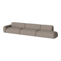 Stylish beige modular sofa with smooth, minimalist design, ideal for modern interior decor.