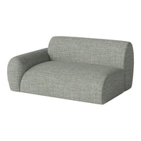Stylish light gray upholstered sofa with a subtle textured pattern, perfect for modern interiors.