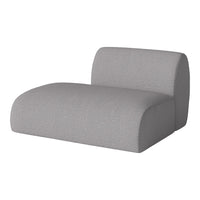Gray modular sofa with a minimalist design, featuring a textured fabric pattern for modern interiors.