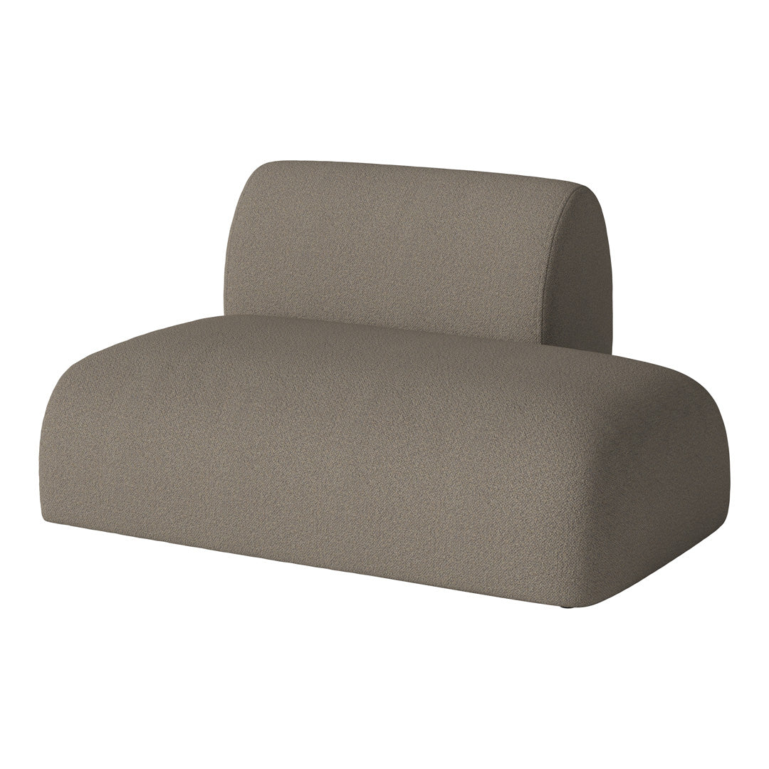 Soft, rounded brown upholstery with a subtle textured pattern, perfect for modern decor.